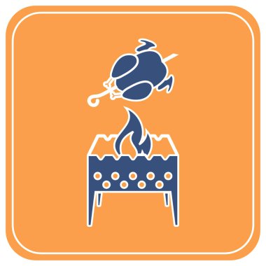 Mangal şiş ve tavuk simgesi