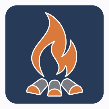 Kamp ateşi siluet simge