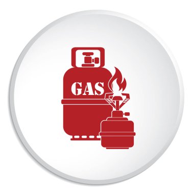 Gaz şişesi simge vektör ile Kamp ocağı