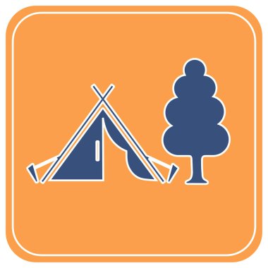 Turist çadır stilize simgesi