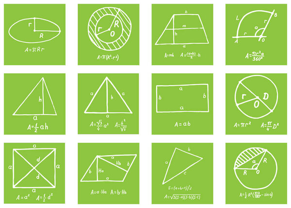 Set of school equipment doodle icons