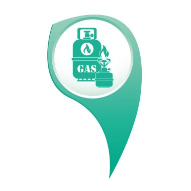 Gaz şişesi simgesi olan kamp ocağı