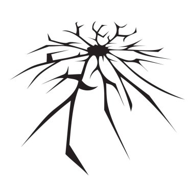 Bir duvarda veya zeminde koyu delik, yıkılmış duvar