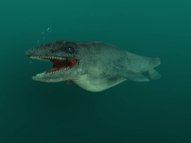 bir Mosasaurus 3D çizimi