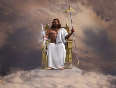 Tanrı Zeus 3D çizimi