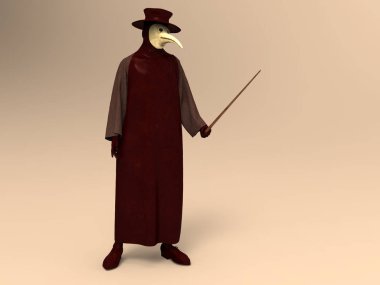 plague Doktor 3D çizimi