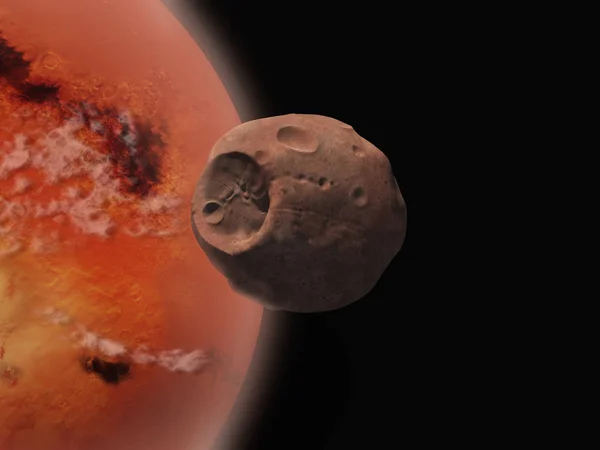 Księżyc Phobos Planeta Mars — Zdjęcie stockowe