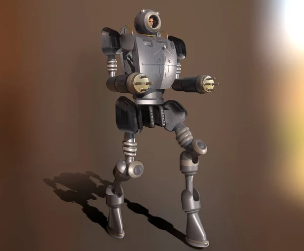 载人战争机器人的3D插图 图库照片