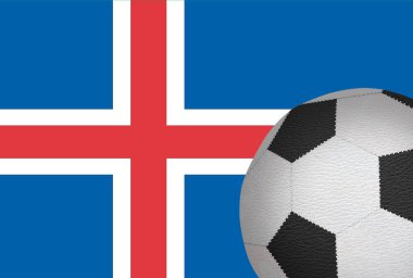 futbol topu karşı İzlanda bayrağı