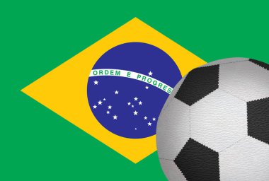 futbol topu karşı Brezilya bayrağı