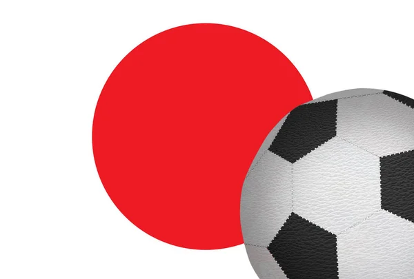 Μπάλα Ποδοσφαίρου Κατά Σημαία Της Ιαπωνίας — Φωτογραφία Αρχείου