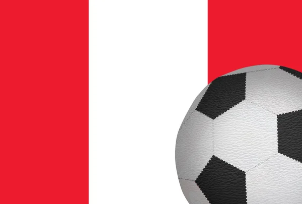 Fotbalový Míč Proti Vlajka Peru — Stock fotografie
