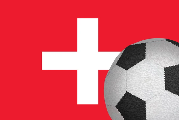Pelota Fútbol Contra Bandera Suiza —  Fotos de Stock