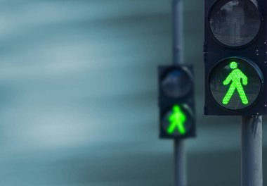 trafik ışıkları bir arka plan ağaç yolda görüntüsünü