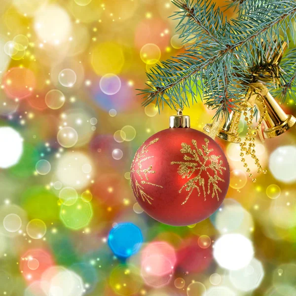 Noel Süslemeleri Noel Ağacı Arka Plan Bulanık Karşı — Stok fotoğraf