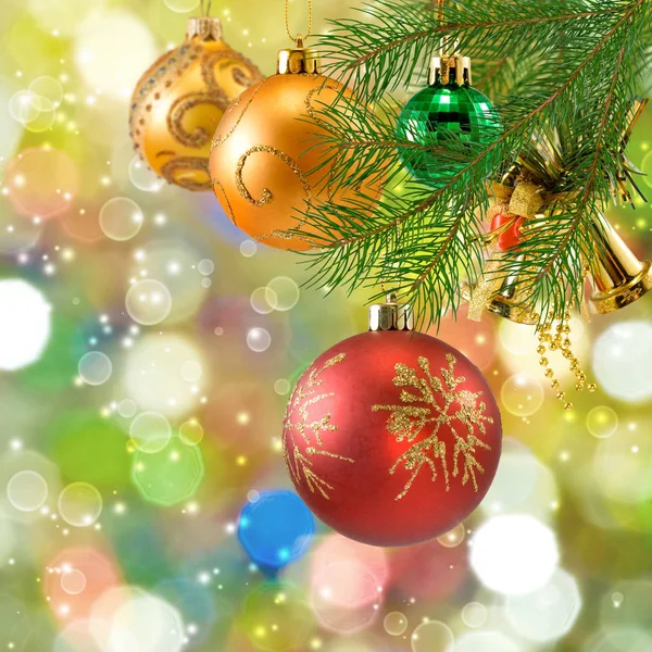 Decoraciones Navidad Árbol Navidad Sobre Fondo Borroso —  Fotos de Stock