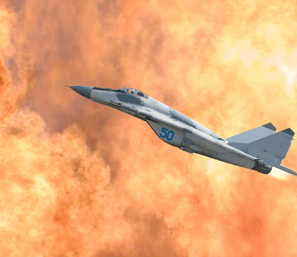 Imagem Avião Combate Militar Céu — Fotografia de Stock
