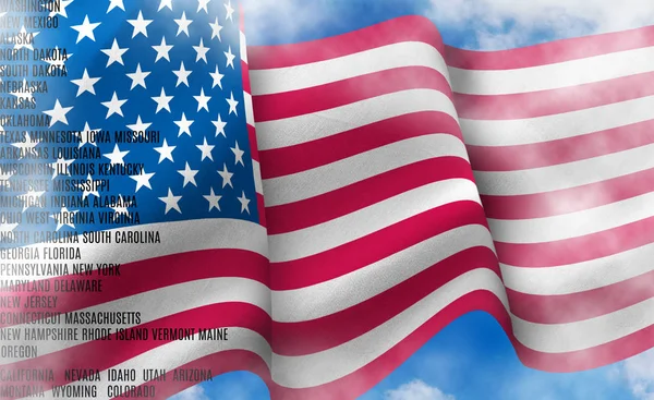 Bandera Americana Contra Cielo — Foto de Stock