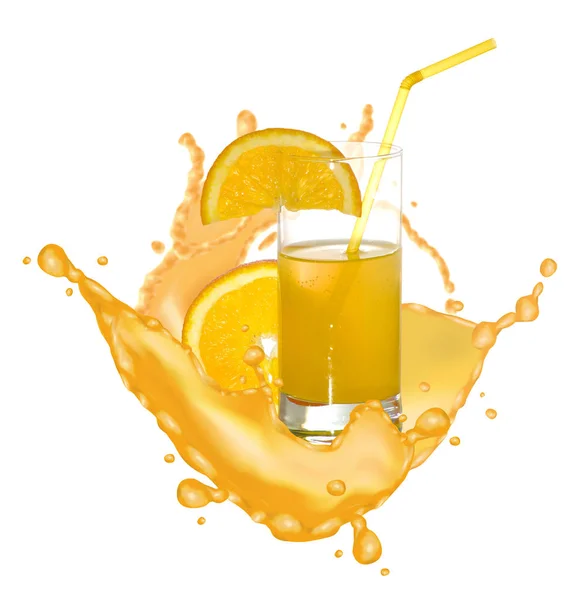 오렌지 주스와 유리의 이미지 — 스톡 사진