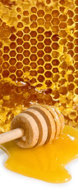 bal peteğin içinde izole görüntü yakın çekim