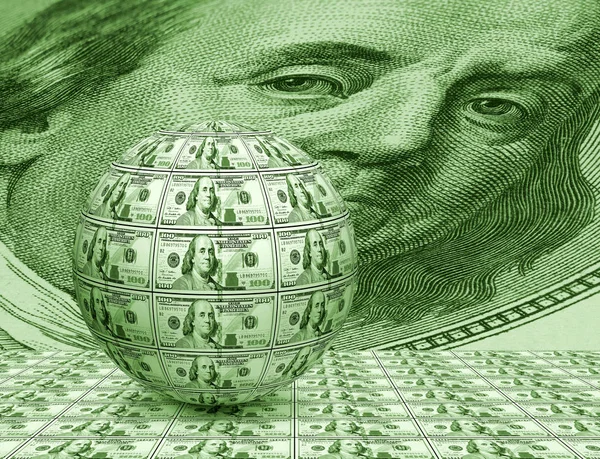 Ball of neg banknote background — Stock Photo, Image