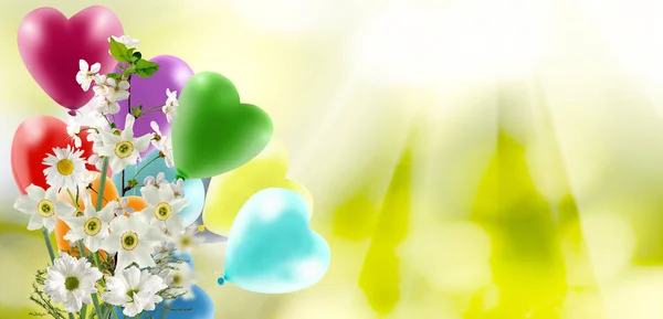 Imagen de colores festivos y globos de primer plano — Foto de Stock