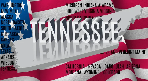 Tennessee Inscriptie Amerikaanse Vlag Achtergrond — Stockfoto