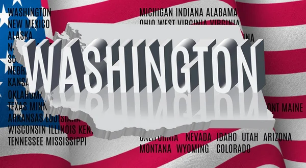 Washington inscriptie op de Amerikaanse vlag achtergrond — Stockfoto