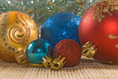 Güzel festival tasarımcısı noel süslemeleri Görüntü. Mutlu Noeller ve Mutlu Yıllar Tebrik Kartı