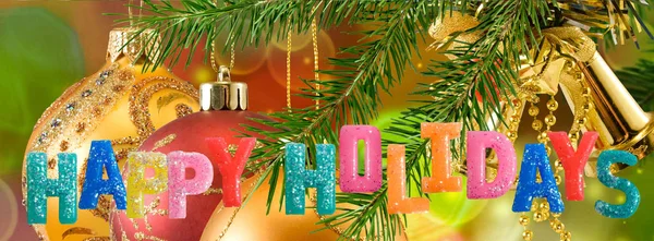 Imagen Hermosas Decoraciones Navideñas Diseño Festivo Feliz Navidad Feliz Año — Foto de Stock