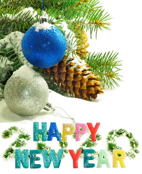 Image Beautiful Festive Designer Christmas Decorations Merry Christmas Happy New — Stock Photo, Image