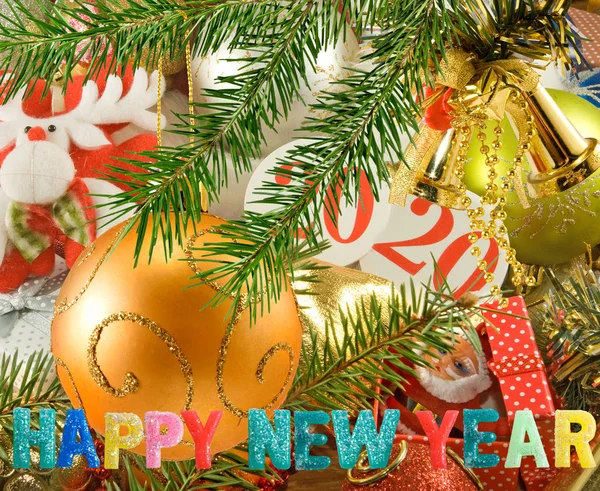 Merry Christmas and Happy New Year Greeting Card — Stock Photo, Image