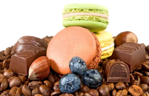 Cookies Mit Blaubeeren Auf Weißem Hintergrund Nahaufnahme — Stockfoto