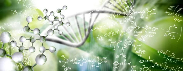 Bulanık arkaplanda DNA zincirinin soyut görüntüsü — Stok fotoğraf