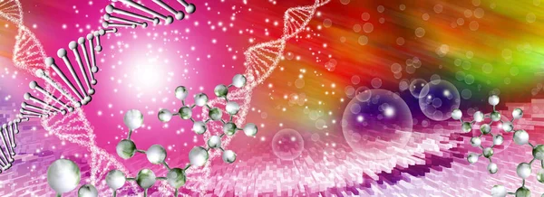 Immagine astratta della catena del DNA su sfondo sfocato — Foto Stock