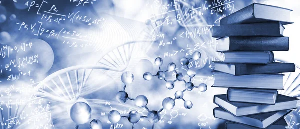 Bir Dna Zincirinin Soyut Görüntü Bulanık Bir Arka Plan Yakın — Stok fotoğraf