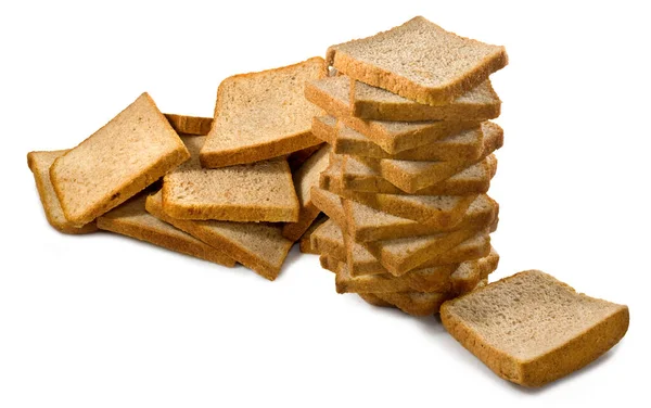Beeld van een hoop brood op een witte achtergrond — Stockfoto