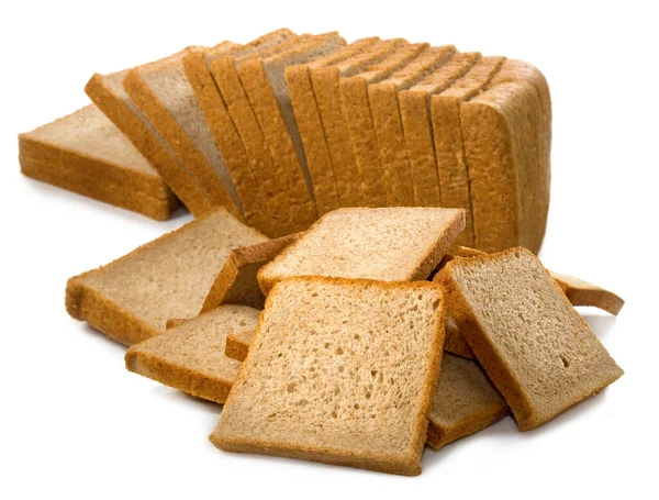 Beeld van een hoop brood op een witte achtergrond — Stockfoto