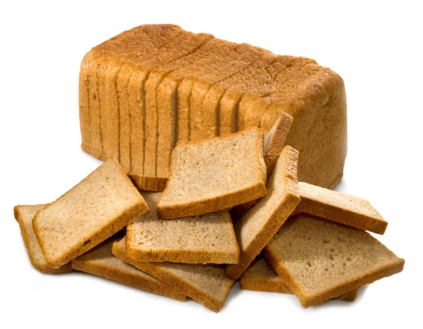 Izolowany Obraz Sterty Chleba Białym Tle — Zdjęcie stockowe