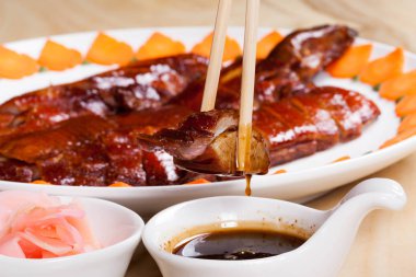 Ördek gıda kırmızı portre et