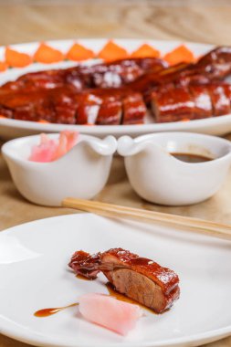 Ördek gıda kırmızı portre et