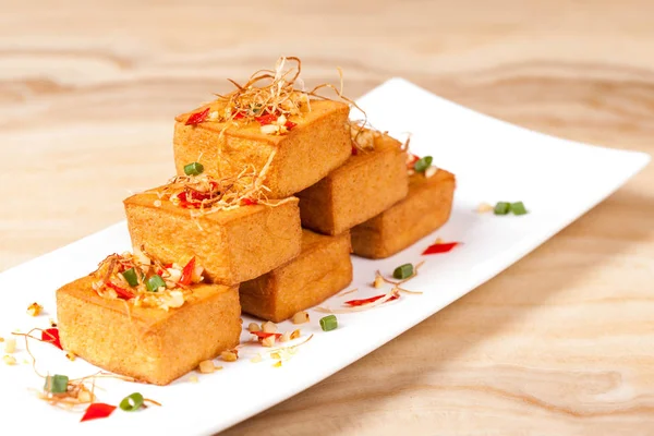 Tofu Frito Saludable Asiático Pollo — Foto de Stock