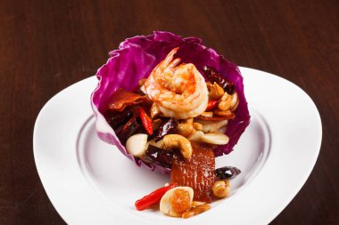 salata Beyaz karides taze karides yemek Deniz Urunleri Mutfagi