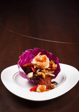 salata Beyaz karides taze karides yemek Deniz Urunleri Mutfagi