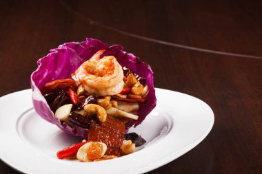 salata Beyaz karides taze karides yemek Deniz Urunleri Mutfagi