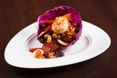 salata Beyaz karides taze karides yemek Deniz Urunleri Mutfagi