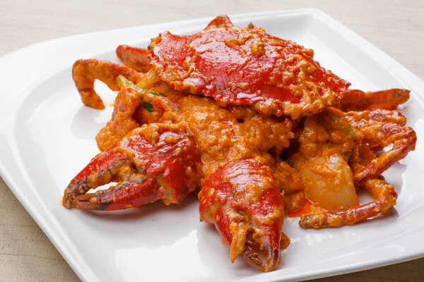 Жареный краб с карри
