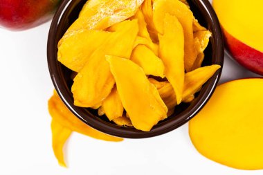 Kurutulmuş Mango meyve. Seçici odak.