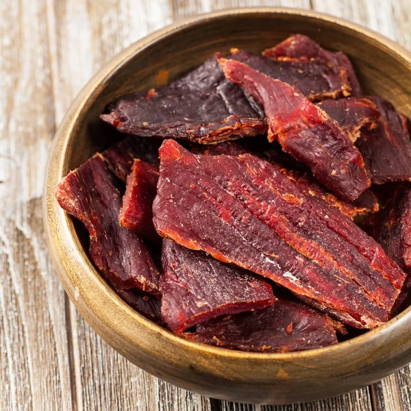 Beef Jerky Selectieve Aandacht — Stockfoto