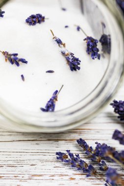 Lavanta şeker lavanta çiçekleri ile. Seçici odak.